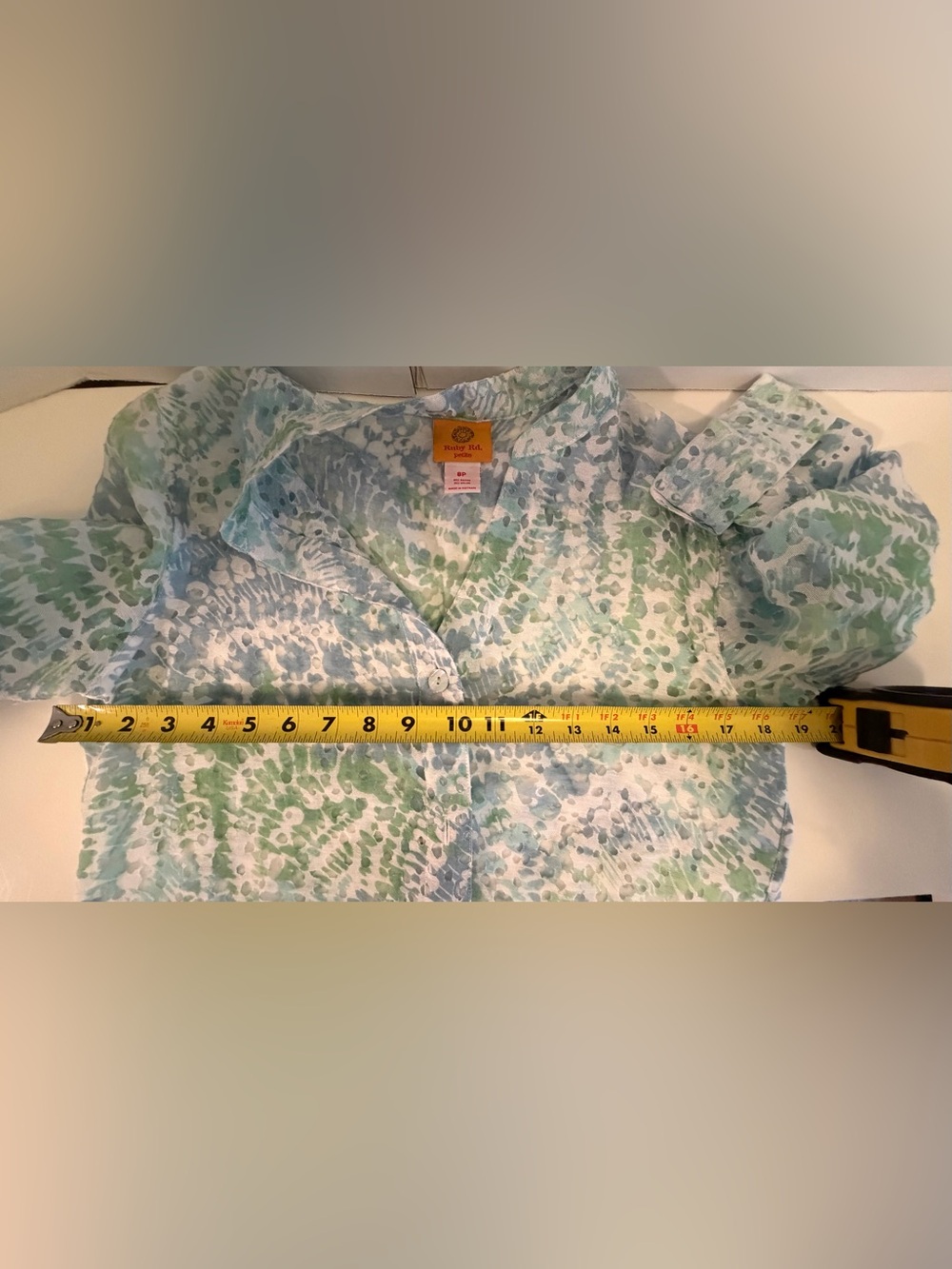 Ruby Rd. Light Green & Blue Abstract Button-Down Shirt - Picture 4 of 7